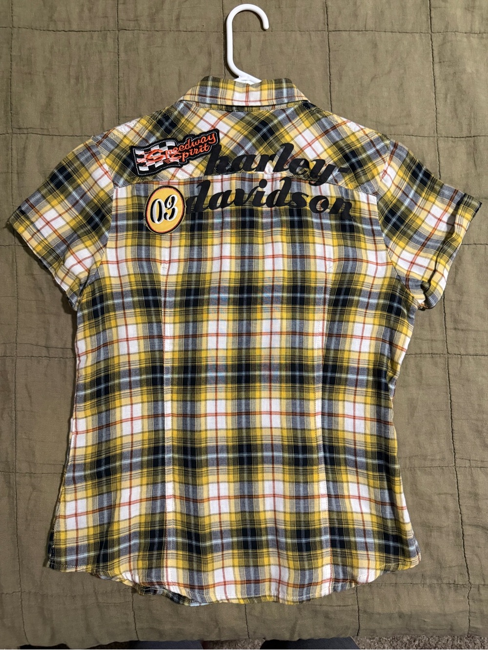 Harley-Davidson Women’s Medium Plaid Racing Snap Shirt
